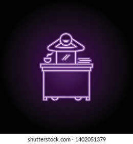 worker in relax neon icon. Elements of People in the work set. Simple icon for websites, web design, mobile app, info graphics