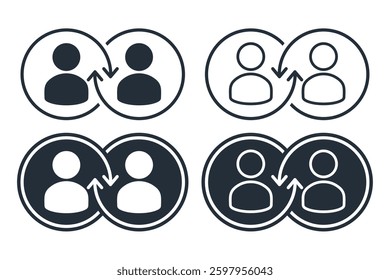 Worker replacement, people switch icon. Illustration vector