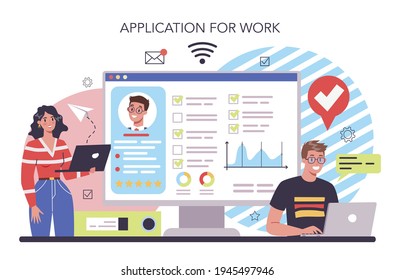 Verantwortlichkeiten der Arbeitnehmer im Online-Dienst oder auf der Plattform. Personalmanagement