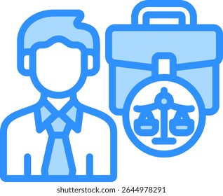 Worker Rights Icon Blue Color Vector Illustration