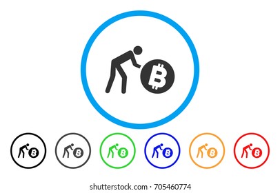 Worker Roll Bitcoin flat vector pictogram for application and web design.