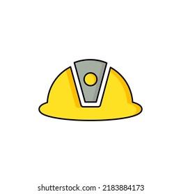 worker safety helmet icon vector illustration logo template for many purpose. Isolated on white background. full color cartoon