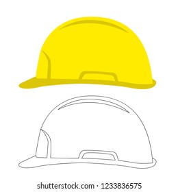 worker safety helmet, vector illustration.flat style, profile side