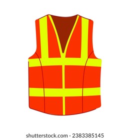 caricatura del chaleco de seguridad de los trabajadores. seguridad, ropa protectora, símbolo de chaleco de protección de los trabajadores. ilustración vectorial de símbolo aislado