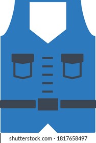 Vektor-Vektorsymbol-Design, Bauzeichen und Fabrikationssymbol des Arbeitssicherheitsvest-Konzepts auf weißem Hintergrund, Arbeitshilfszeichen
