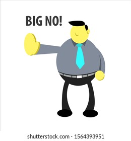 worker say big no vector ilustration