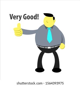 worker say very good vector ilustration
