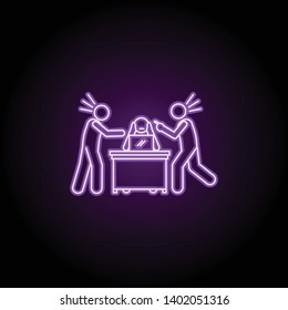 worker is scolded by client neon icon. Elements of People in the work set. Simple icon for websites, web design, mobile app, info graphics