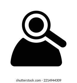 Icono de Búsqueda de trabajador. Gráficos vectoriales negros.