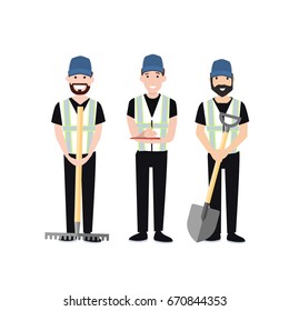 worker set flat illustration character