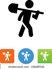 Worker with shovel icon