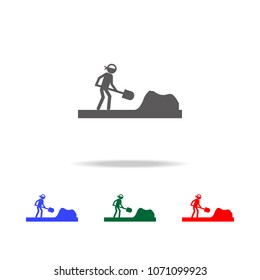 worker with a shovel icon. Elements of people profession in multi icons. Premium quality graphic design icon. Simple icon for websites, web design, mobile app on white background