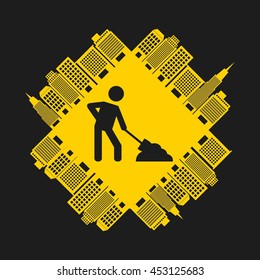 worker with shovel isolated icon design, vector illustration  graphic 
