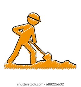 worker with shovel silhouette