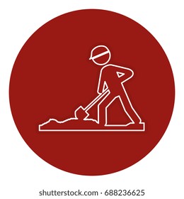 worker with shovel silhouette