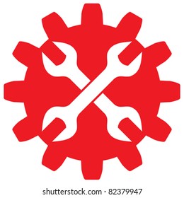 worker sign (crossed wrenches)