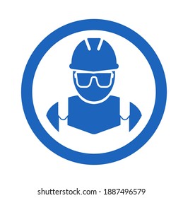 inicio de sesión de trabajador en fondo blanco
