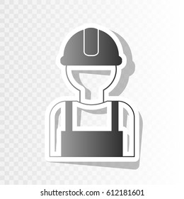 Worker sign. Vector. New year blackish icon on transparent background with transition.