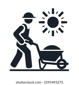 Worker silhouette icon Clipart image isolated on white background