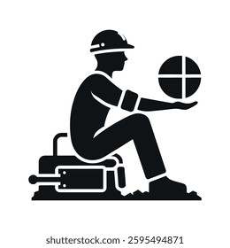 worker silhouette icon Clipart image isolated on white background