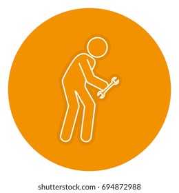 worker silhouette with wrench