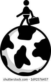 Una ilustración monocroma simple de un trabajador sobre fondo blanco