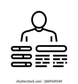 Ikone der Arbeiter-Fähigkeiten Zeichen für die Fertigkeiten der Arbeitnehmer. isoliertes Kontursymbol