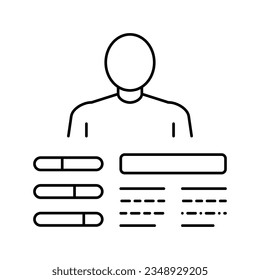 vector de icono de línea de habilidades de trabajo. signo de habilidades laborales. símbolo de contorno aislado ilustración negra