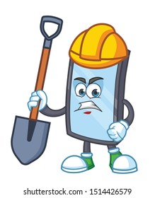 worker smartphone mascot character vector design