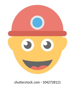 
 Worker Smiling Flat Icon
