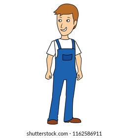 Worker standing idle looking at something