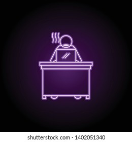 worker in stress neon icon. Elements of People in the work set. Simple icon for websites, web design, mobile app, info graphics