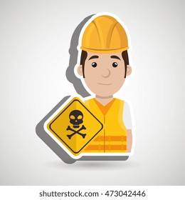 worker symbol danger vector illustration design eps 10