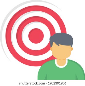 worker target vector flat colour icon