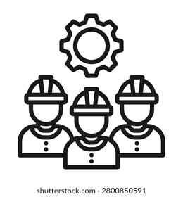 Worker Team Icon Line Style Vector Illustration
