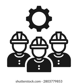 Worker Team Icon Mixed Style Vector Illustration