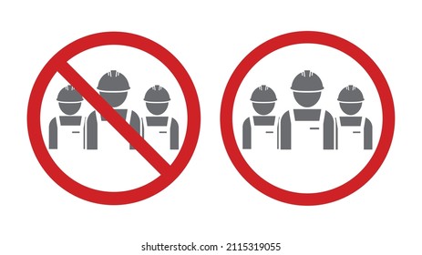 grupo de trabajo en equipo de personas prohibido detener icono de signo 