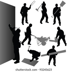 worker with their tool vector illustration on white