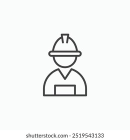 Worker thin liner icon isolated