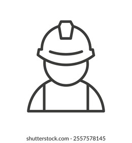 Worker thin liner icon vector.