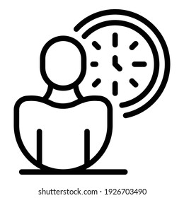 Worker time icon. Outline worker time vector icon for web design isolated on white background