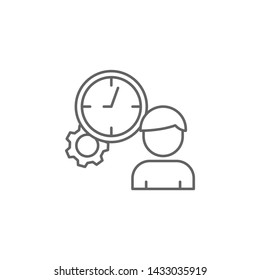 Worker, time management icon. Element of time management icon. Thin line icon for website design and development, app development
