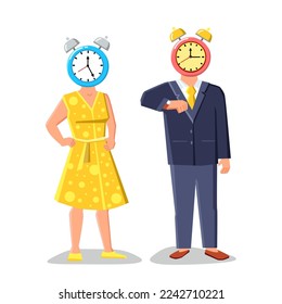 worker time management vector. business work, manager busy, office man, job person, clock professional, young deadline employee worker time management character. people flat cartoon illustration