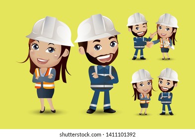 Worker together and shake hands