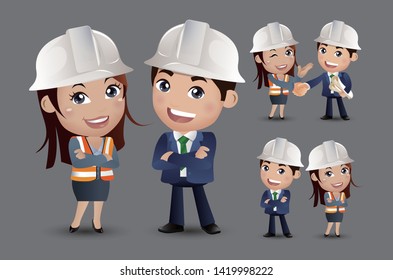 Worker together and shake hands