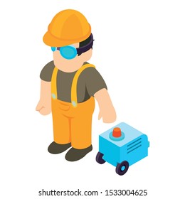 Worker tool icon. Isometric illustration of worker tool vector icon for web