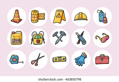 Worker tools icons set,eps10