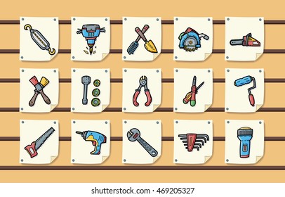 Worker tools icons set,eps10