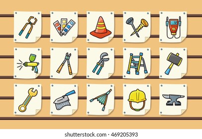 Worker tools icons set,eps10
