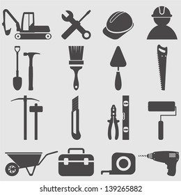 Worker tools icons set.Vector